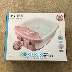 Homedics Bubble Bliss Deluxe Footbath in Pink and White